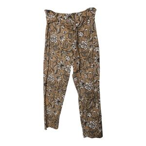 Ela-Floral Tan Women's Pants